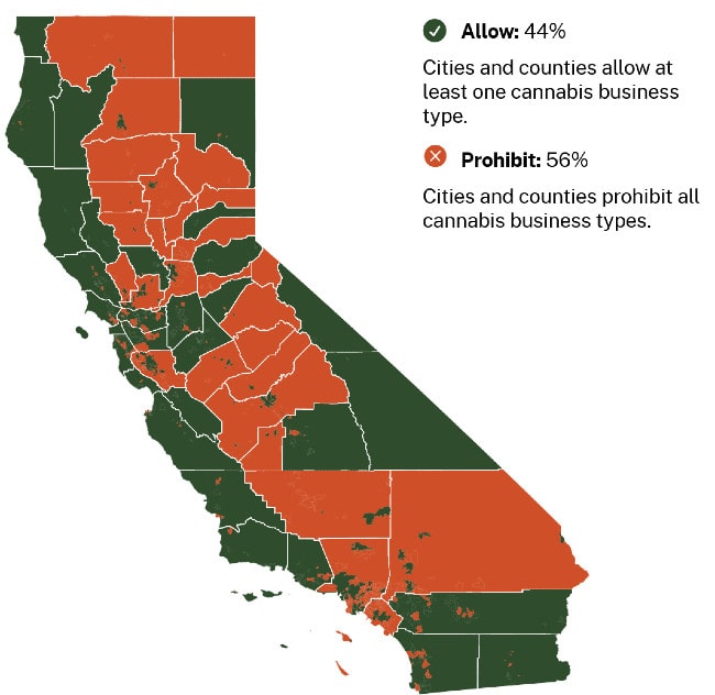 Cannabis Legalization Map in California