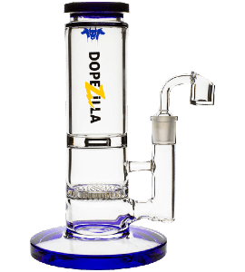 Dopezilla Cerberus Straight HoneyComb Dab Rig - Black and Blue