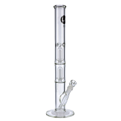 LA Pipes Straight Ice Bong with Double Showerhead Percolator