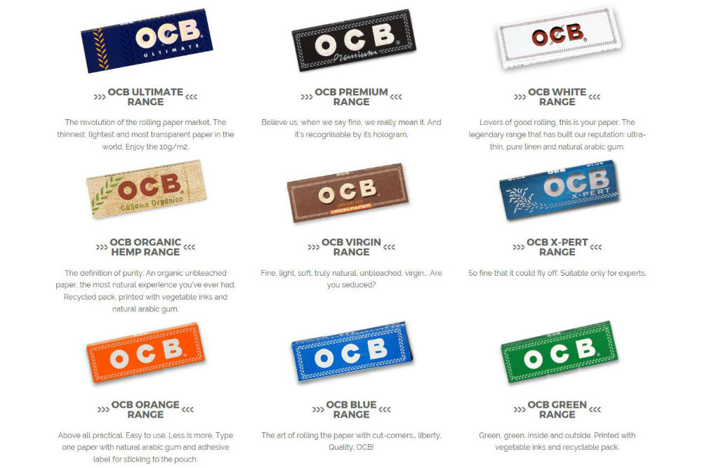 Types of OCB Rolling Papers