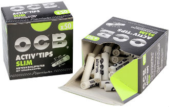 OCB Slim 7mm Activated Charcoal Tips