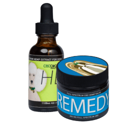 CBD Dog Health tincture and salve