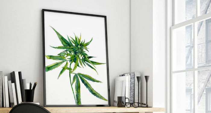 Marijuana Home Decor Plant Print
